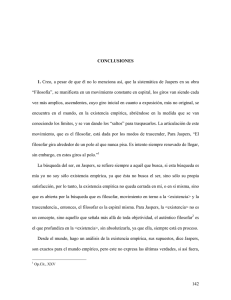 Karl Jaspers, la filosofía : entre la existencia empírica y la