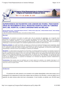 supervivencia en pacientes con cáncer de ovario, tras nueve años