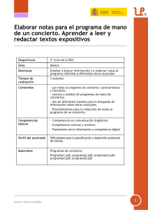 Elaborar notas para el programa de mano de un concierto