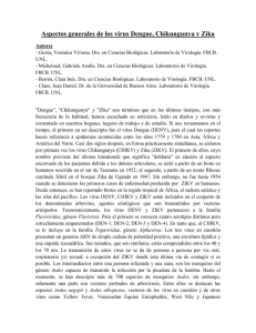 Aspectos generales de los virus Dengue, Chikungunya y Zika