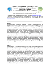 Tamaño y Sostenibilidad de los Déficits de Cuenta Corriente de la