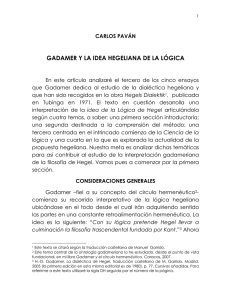 Gadamer y la idea hegeliana de la lógica