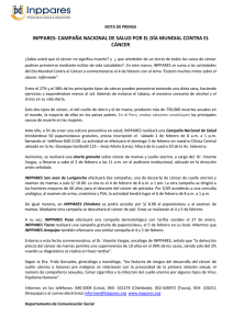 campa&ntilde;a nacional de salud por el d&iacute;a mundial contra el c&aacute;ncer