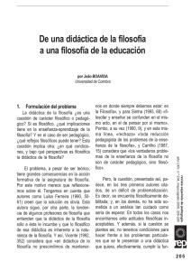 De una didáctica de la filosofía a una filosofía de la educación