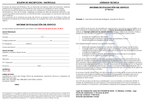 boletin de inscripcion / matricula informe de evaluación del edificio