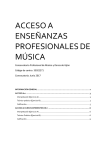 acceso a enseñanzas profesionales de música