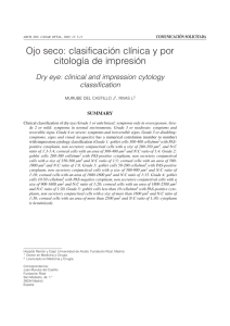 Ojo seco: clasificaci&oacute;n cl&iacute;nica y por citolog&iacute;a de impresi&oacute;n