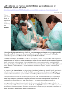 La Fe aborda las nuevas posibilidades quirúrgicas para el cáncer