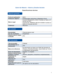 Quiero Ser Maestro – Historia y Estudios Sociales Especificaciones