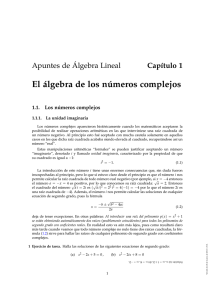 Capítulo 1 El álgebra de los números complejos