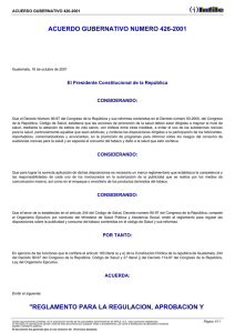 acuerdo gubernativo numero 426-2001