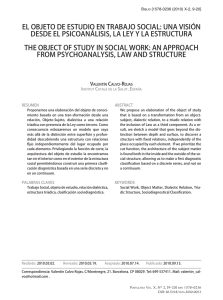 El objEto dE Estudio En trabajo social