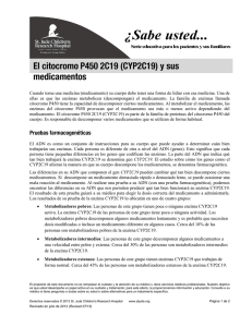 El citocromo P450 2C19 (CYP2C19) - St. Jude Children`s Research