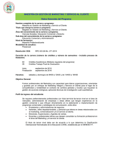 MAESTRÍA EN GESTIÓN DE MARKETING Y SERVICIO AL