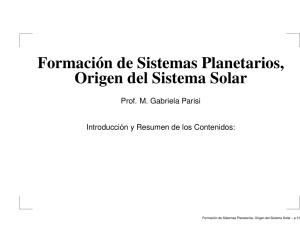 Formación de Sistemas Planetarios, Origen del Sistema Solar
