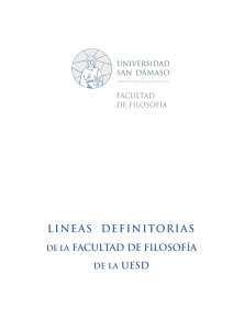 líneas definitorias de filosofía - Universidad Eclesiástica San Dámaso