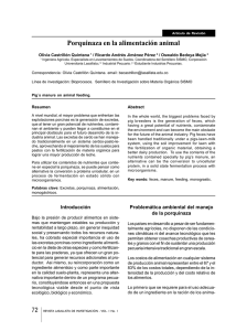 Porquinaza en la alimentaci&oacute;n animal