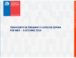 trasplante de órganos y listas de espera por mes - a octubre