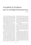 Actualidad de Durkheim para la sociología latinoamericana