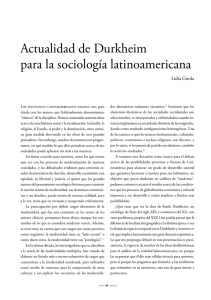 Actualidad de Durkheim para la sociología latinoamericana