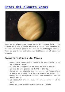 Datos del planeta Venus