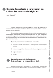 Ciencia, tecnología e innovación en Chile a las puertas del