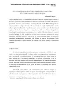 Procesos y Patrones: Una estructura Evolutiva de Niveles Múltiples