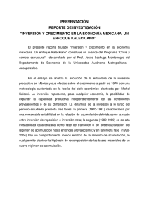 inversión y crecimiento en la economía mexicana. un enfoque