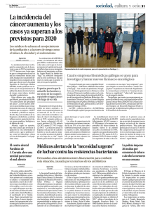 La incidencia del cáncer aumenta y los casos ya superan a los