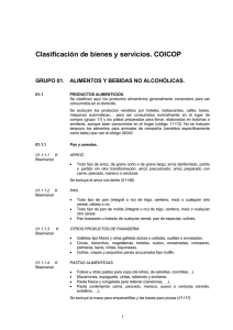 Clasificación de bienes y servicios. COICOP