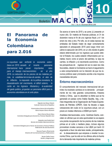 El Panorama de la Economía Colombiana para 2.016