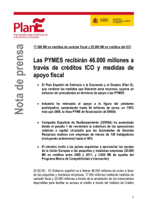 Nota de prensa - Ministerio de Industria, Energ&iacute;a y Turismo