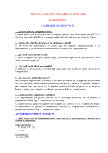 LA ORACIÓN GRAMATICAL Y SUS CLASES. La