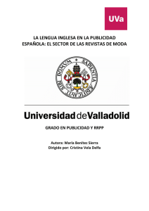 la lengua inglesa en la publicidad española: el sector de