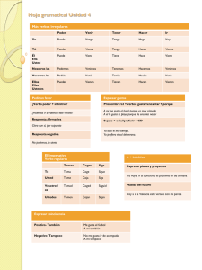 Hoja gramatical Unidad 4
