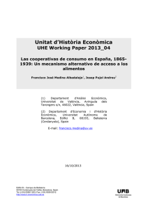 Las cooperativas de consumo en España, 1865
