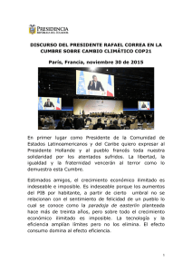 DISCURSO DEL PRESIDENTE RAFAEL CORREA EN LA CUMBRE