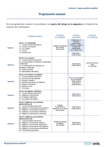 Programación semanal