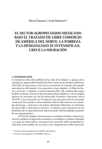 El sector agropecuario mexicano bajo el Tratado de Libre Comercio