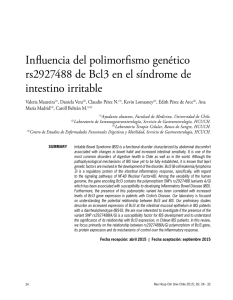 Influencia del polimorfismo genético rs2927488 de Bcl3 en el