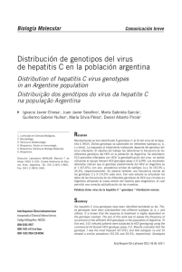Distribución de genotipos del virus de hepatitis C en la población