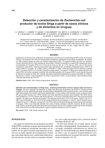 Detección y caracterización de Escherichia coli productor de toxina