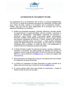 Autorización tratamiento de datos web