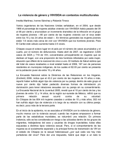 La violencia de g&eacute;nero y VIH/SIDA en contextos multiculturales