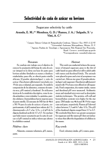 Selectividad de caña de azúcar en bovinos