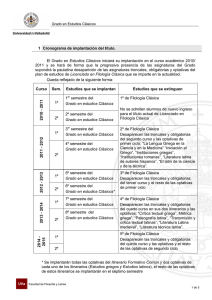 Calendario de implantación