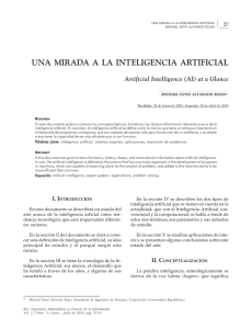 UNA MIRADA A LA INTELIGENCIA ARTIFICIAL Artificial Intelligence