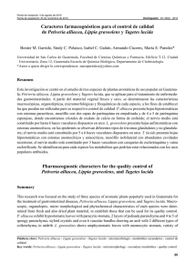 Caracteres farmacognósticos para el control de calidad de Petiveria