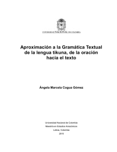 Aproximación a la Gramática Textual de la lengua tikuna, de la