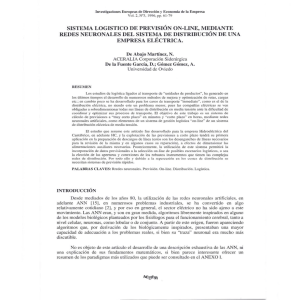 Sistema logístico de previsión on-line, mediante redes neuronales